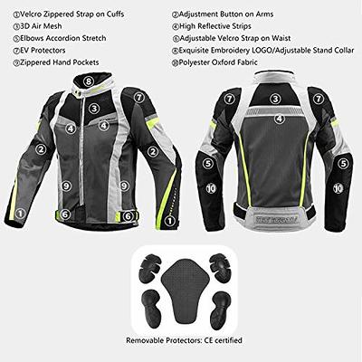 MOTO-BOY Mesh Motorcycle Jacket for Men,Summer Breathable Air Motorbike Riding  Jacket with CE Armor for Impact Protection (as1, alpha, xx_l, regular,  regular, Black) - Yahoo Shopping