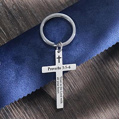 Cross Llaveros Acero Inoxidable Christian Bible Verse - Temu