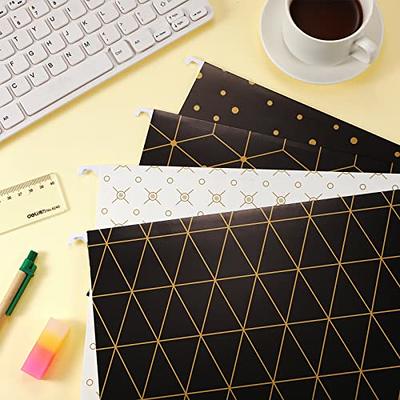 Geometric File Folders with 1/3 Cut Tabs, Gold Office Supplies