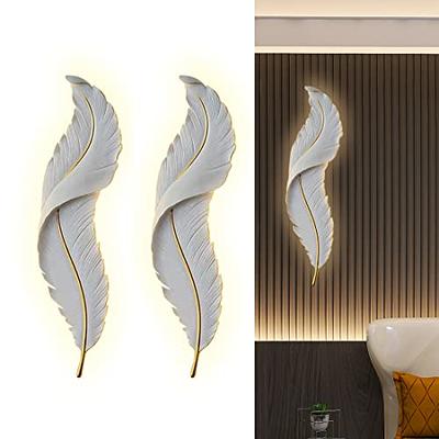 Modern White Feather Wall Light Living Room Decoration LED Wall