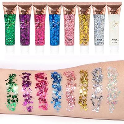 35 Colors Glitter Set for Nails, CHANGAR 35 Boxes Fine Glitter and Chunky  Glitter Sequins for Nail Art, Festival Face Body Eye Makeup Glitter, Craft