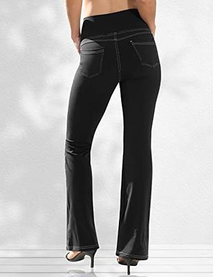 Women's Casual Bootleg Yoga Pants High Waisted Flare Leggings  Workout Pants Sweatpants Bell Bottoms Bootcut Yoga Pants (Black, S) :  Clothing, Shoes & Jewelry