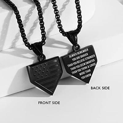 REVEMCN Black Silver Stainless Steel Dog Tag Cross Necklace for  Men Boys Featuring Lord's Prayer Bible Verse Cross Pendant with 20-24 Inch  Rope Chain, Inspirational Jewelry Gift for Boys and Men (