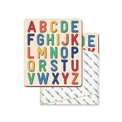 Alphabet Wooden Puzzle, ABC Montessori Puzzle Board, Learning Words,  Preschool Educational Game 