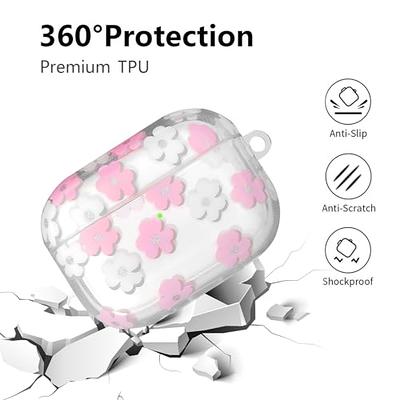 Earphone Case for AirPods Pro 2 Glitter Hearts Love Colorful Cover Funda  for Air Pods 2 3 Transparent Soft TPU Case with Hook