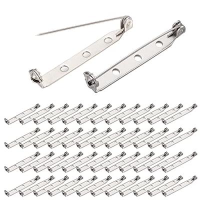 yueton 200pcs Metal Double Hole Craft Pin Back Clasp Brooch Safety Pins Bar  Pins Findings