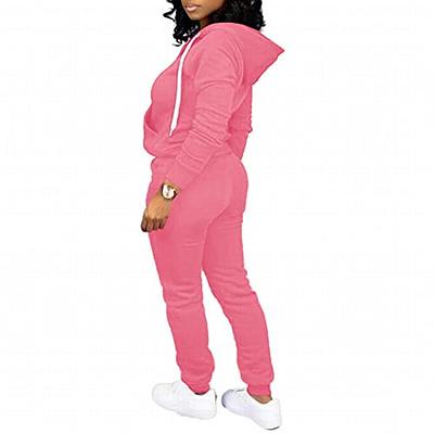 CLOCOR Sweatsuit for Women 2 Piece - Casual 2 Piece Outfits Pocket  Tracksuit Long Sleeve with Patchwork Pants Set Pink-3XL - Yahoo Shopping