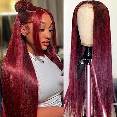 Colorful Straight Lace Frontal Transaparent Wigs Transparent HD