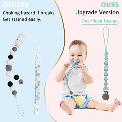 Designer pacifier clips and clothing for babies.