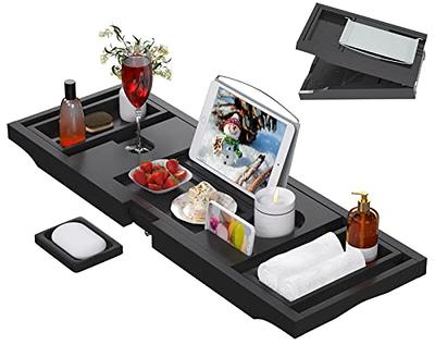 Bathtub Caddy Tray,Expandable Bathroom Tray with Reading Rack or Tablet  Holder,Multifunctional Bathtub Tray, Tub Organizer Holder for Wine Cup,  Soap Dish, Book Space & Phone Slot - Yahoo Shopping