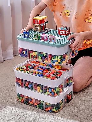 Plastic Storage Organizer for Lego Box Kids Child Toy Stackable Containers  with Lids Bins 3 Layers Adjustable Compartments Building Blocks Chest Case  - Yahoo Shopping