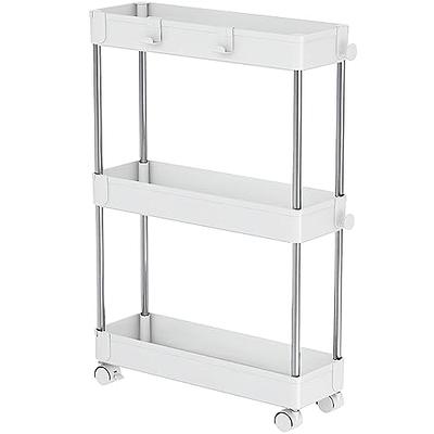 SPACEKEEPER 4 Tier Slim Storage Cart Mobile Shelving Unit