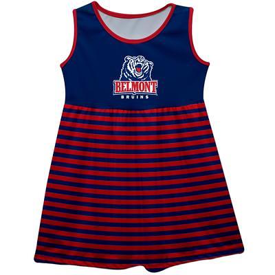 Girls Youth Cleveland Indians New Era White/Navy Pinstripe Tank Top