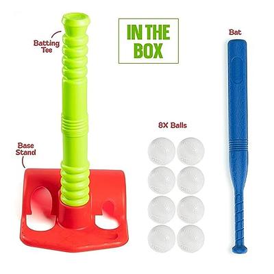 Foam Ball Kids Baseball Softball Bat Set Batting Tee, Colored Balls  Included + Carry Bag, For Toddler Indoor Outdoor Sport Playing Toys