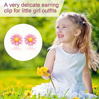  12 Pairs Kids Clip On Earrings for Girls Ages 4-12  Hypoallergenic, DEVIENG Little Girl Cute Small Clip-On Earrings Jewelry  Gifts Set: Clothing, Shoes & Jewelry