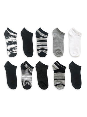 Athletic Works Boys Cushioned Ankle Socks, 10-Pack S (4-8.5) - L (3-9)