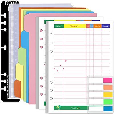 Rancco A6 Planner Inserts Lined Paper, Colorful 90 Page 6-Ring