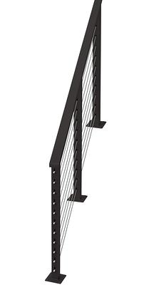 CityPost Stair Deck Mount 8-ft x 5in x 36-in Black Steel Deck Cable Rail Kit  Stainless Steel