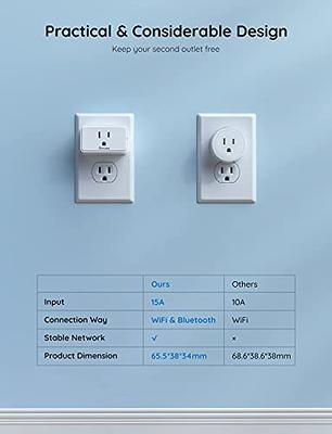 Govee Smart Plug 15A, WiFi Bluetooth Outlets 2 Pack Work with