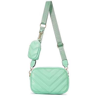 Herald Chevron Quilted Small Crossbody Bag with Coin Purse Pouch Women Square Snapshot Camera Side Shoulder 2 Size Handbag