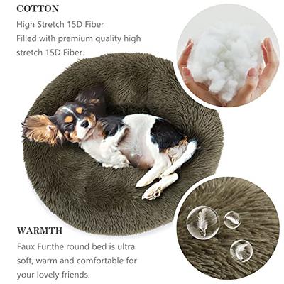 Plush Calming Pet Dog Bed Crate Mat Kennel Cushion w/Anti-Slip Backing  Washable