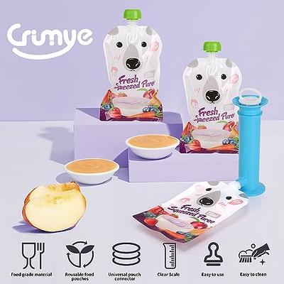 7pcs Set Baby Food Pouch Maker Reusable Pure Color Pouches Toddler Fruit  Squeeze Puree Filler For Kids