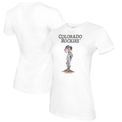 Colorado Rockies Tiny Turnip Women's Stacked T-Shirt - White in