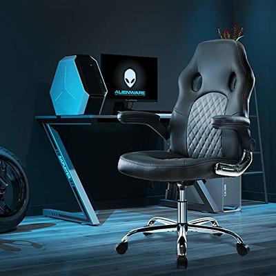 Gaming Chair Massaging Office Chair Racing Computer Chair Ergonomic Desk  Chair with Lumbar Support Footrest Armrest Headrest Task Chair High Back  PU，Blue 