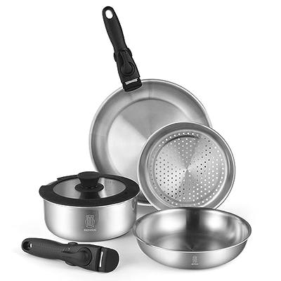 Moss & Stone Pots and Pans Set Nonstick, Removable Handle Cookware