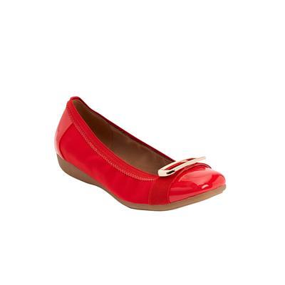 Red wide width on sale flats