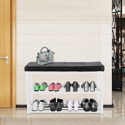 snorda 3-Tier Shoe Bench For Entryway Shoe Storage Organizer Rack