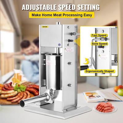 Dyna-Living Manual Meat Grinder Stainless Steel Hand Crank Meat Grinder  Sausage Stuffer Filler Beef Grinder Hand Meat Processor Grinding Machine  for