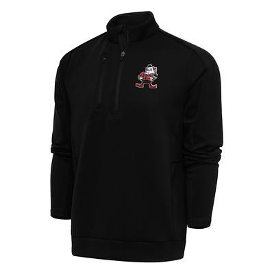 Men's Antigua Black Detroit Lions Team Logo Throwback Tribute