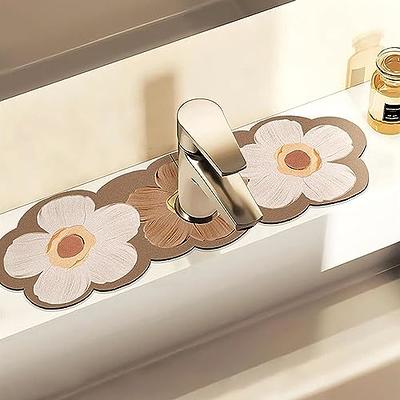 Floral Sink Faucet Absorbent Mat Drainage Pad Kitchen - Temu