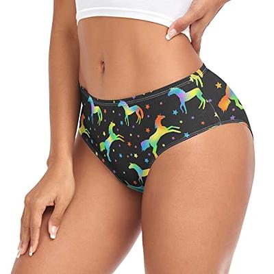 JHKKU Galaxy Unicorn Underwear for Women's Viscose Panties Soft