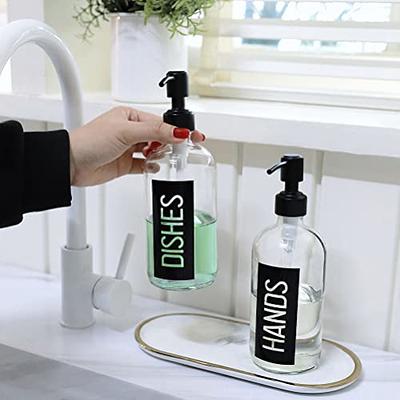  Glass Soap Dispenser with Pump and Tray - Refillable