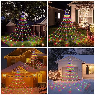 With Remote Control Christmas Tree Lights, 9 Christmas Tree Waterfall  Lights, 8 Mode Waterproof Fairy Lights Indoor And Outdoor Christmas Tree  Decorat