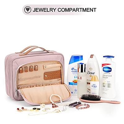 Travel Hanging Toiletry Bag for Women, Extra Large Makeup Bag, Holds  Full-Size Shampoo, with Jewelry Organizer Compartment, Waterproof Cosmetic  Bag