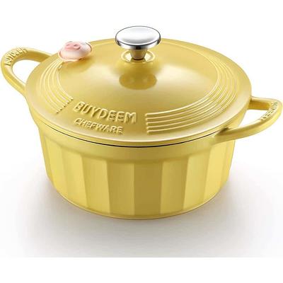 Tramontina Enameled Cast Iron 7-Qt. Covered Round Dutch Oven, Latte