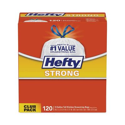 Hefty Strong Trash Can Liner, Drawstring, Extra Large, 33 Gallon - 40 bags