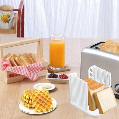 Foldable and Adjustable Bread Slicer with Crumb Catcher Tray, Cutting Guide  for Homemade or Store Bought Cakes, Thicknesses Kitchen Utensils Baking