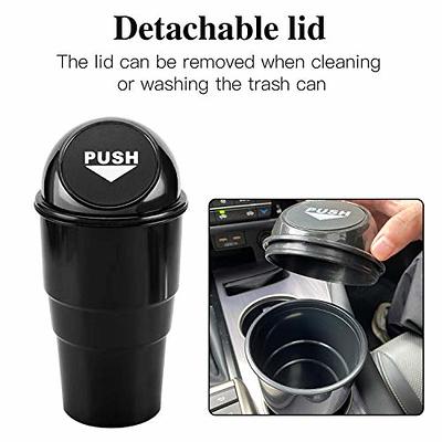 JUSTTOP Mini Car Trash Can, Small Automatic Portable Trash Can with Lid,  for Car Home Office (Black) : Automotive 