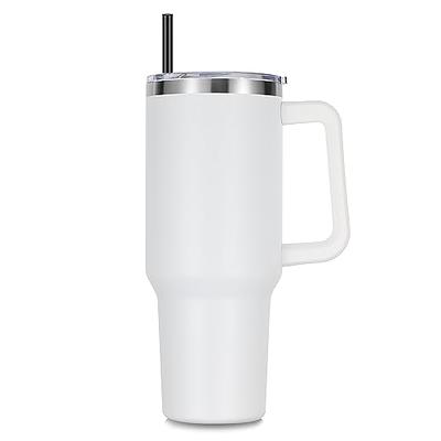 Spill Proof Tumbler Lid with Angled Stainless Steel Straw +  Silicone Straw Tip + Straw Cleaning Brush for Yeti Rambler or Ozark Trail  Tumblers (30oz, Black): Tumblers & Water Glasses