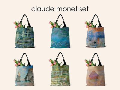 Claude monet Aesthetic tote bags