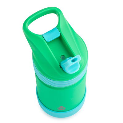 Contigo Kids Stainless Steel Water Bottle with Autospout Straw Lid  Blueberry and Green Apple, 13 fl oz.