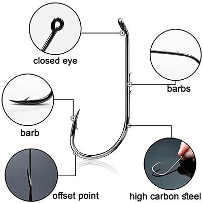 9KM DWLIFE Baitholder Fishing Hooks 100Pack, Snelled Barbed Shank, Down  Eye, Offset Hook for Live Bait, Trout, Bass Fishing, High Carbon Steel,  Black Nickel, Saltwater Freshwater - Yahoo Shopping