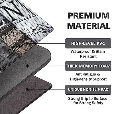 Anti Fatigue Kitchen Mats for Floor 2 Piece Set, Memory Foam Cushioned Rugs,  Comfort Standing Desk Mats for Office, Home, Laundry Room, Wate 