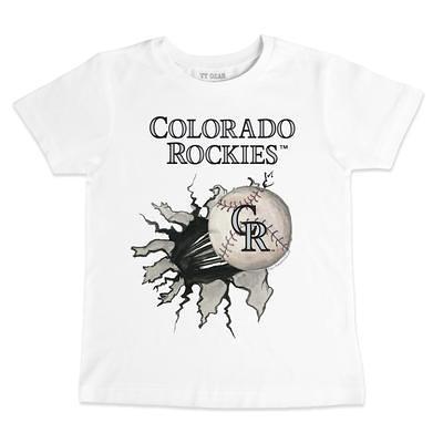 Toddler Tiny Turnip White Colorado Rockies Baseball Tear T-Shirt - Yahoo  Shopping