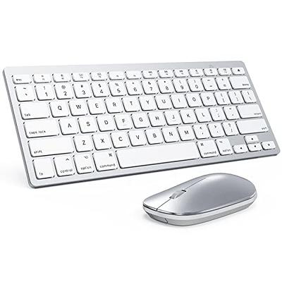 Wireless Keyboard and Mouse, WisFox USB Computer Keyboard with Silent Keys,  Long Battery Life, 2.4GHz Full-Size Lag-Free Cordless Combo for PC Laptops