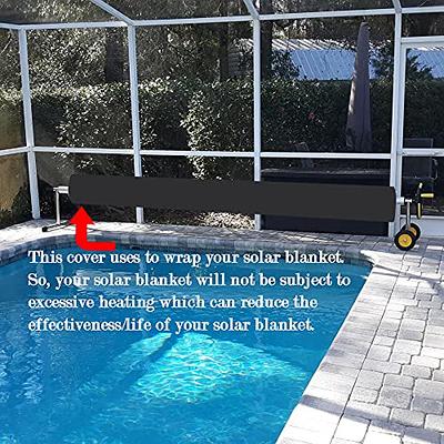 Kintaki Swimming Pool Solar Reel Cover, 18ft Pool Solar Blanket Reel Cover, Winter Solar Reel and Blanket Covers for Inground Pool, Heavy Duty